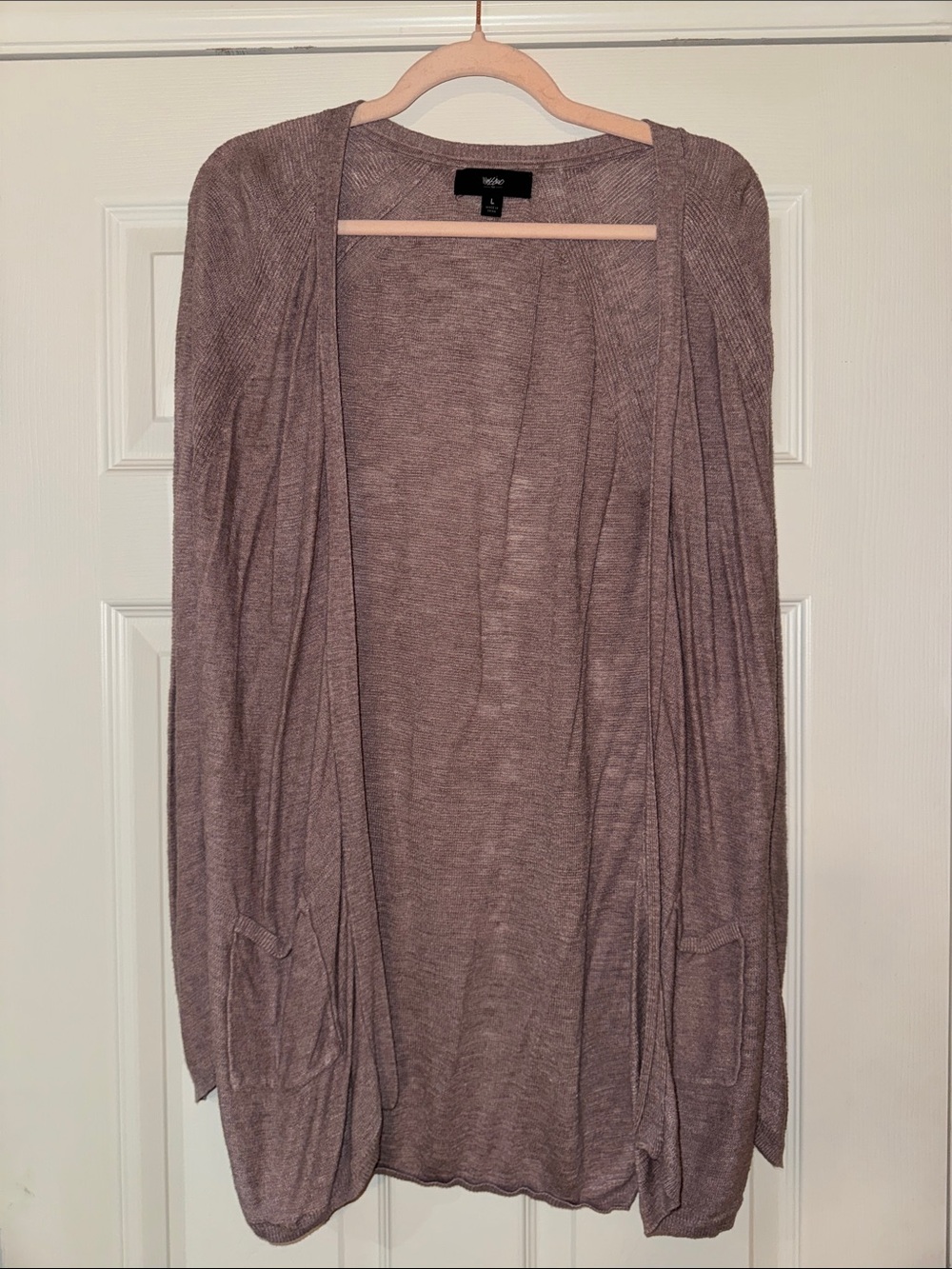 Mossimo Supply Co. Mauve Open-Front Lightweight Cardigan